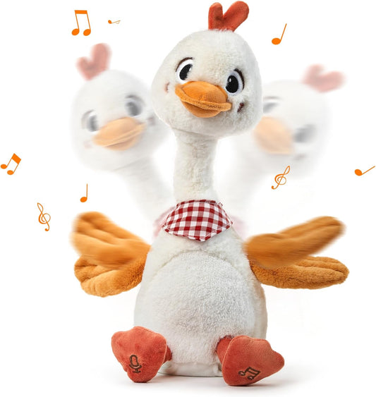 TUMAMA Talking Dancing Duck Toy - Soft Plush Electronic Pet with Twisting Neck and Flapping Wings, Features Singing, Recording, Repeating for Toddlers, Toddler Interactive Gift Toys for Boys and Girls